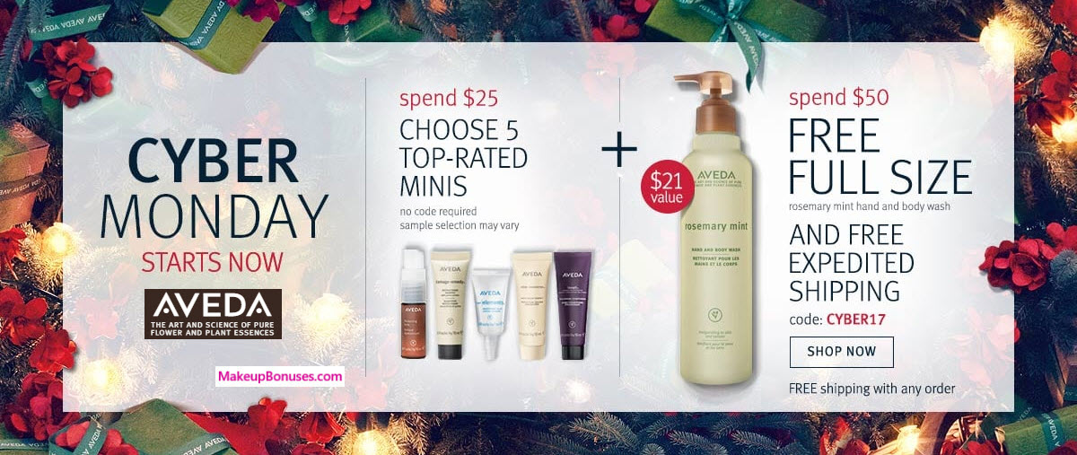 Receive your choice of 5-pc gift with your $25 Aveda purchase