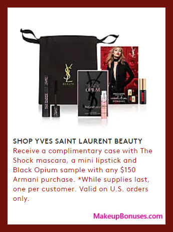 Receive a free 4-pc gift with your $150 Yves Saint Laurent purchase