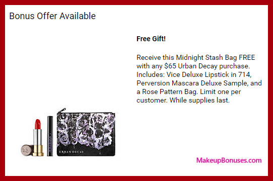 Receive a free 3-pc gift with your $65 Urban Decay purchase