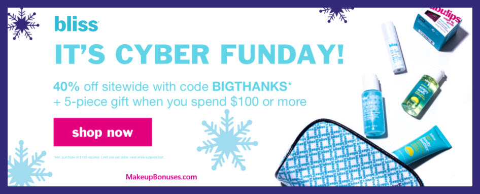 Receive a free 5-pc gift with your $100 Bliss purchase