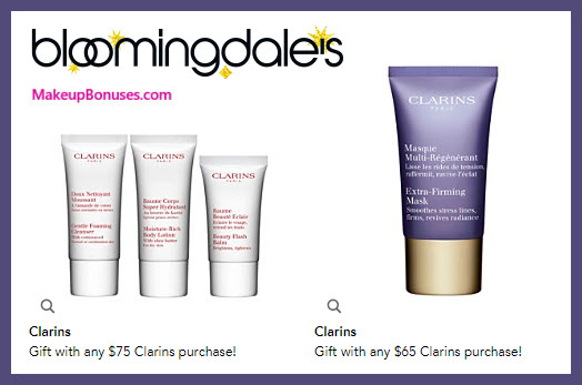 Receive a free 4-pc gift with your $75 Clarins purchase