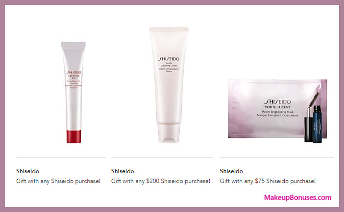 Receive a free 3-pc gift with your $75 Shiseido purchase