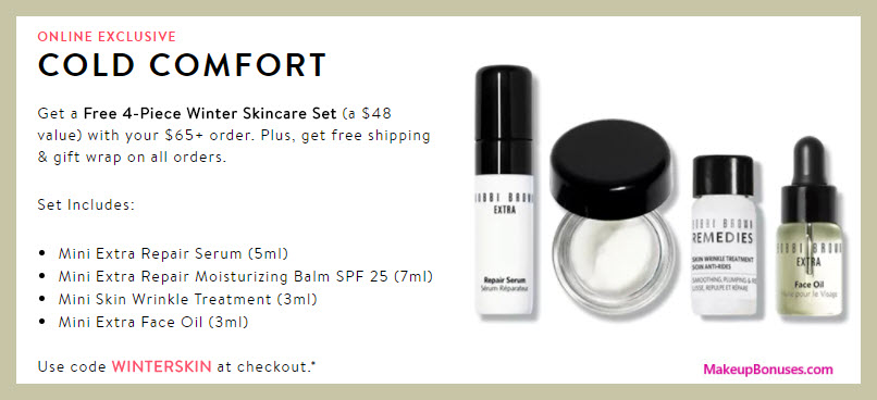 Receive a free 4-pc gift with your $65 Bobbi Brown purchase