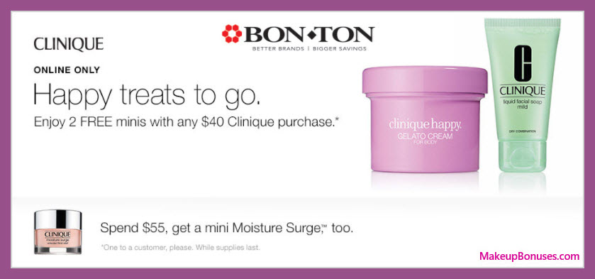 Receive a free 3-pc gift with your $55 Clinique purchase