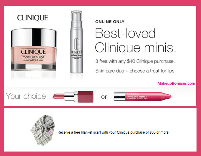 Receive your choice of 4-pc gift with your $65 Clinique purchase
