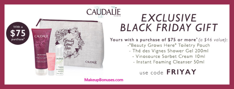 Receive a free 4-pc gift with your $75 Caudalie purchase