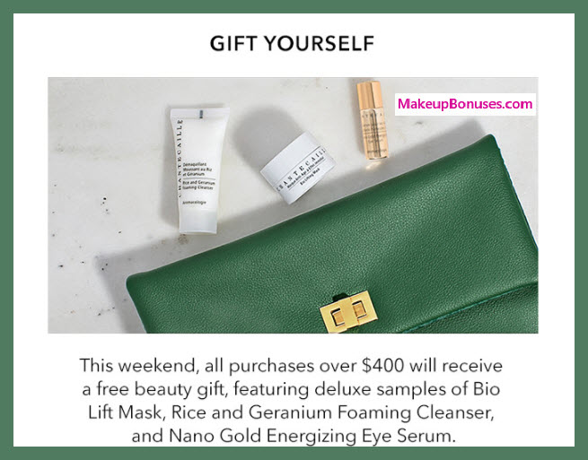 Receive a free 4-pc gift with your $400 Chantecaille purchase