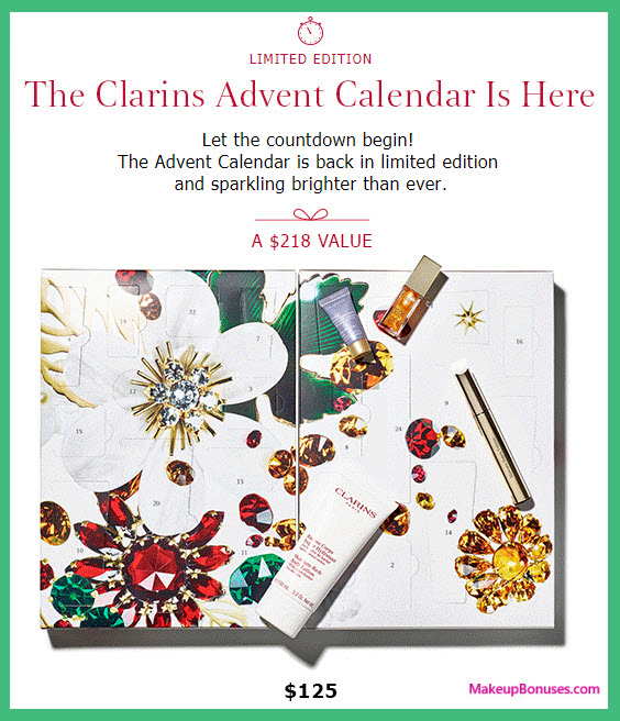 Clarins Advent Calendar- MakeupBonuses.com