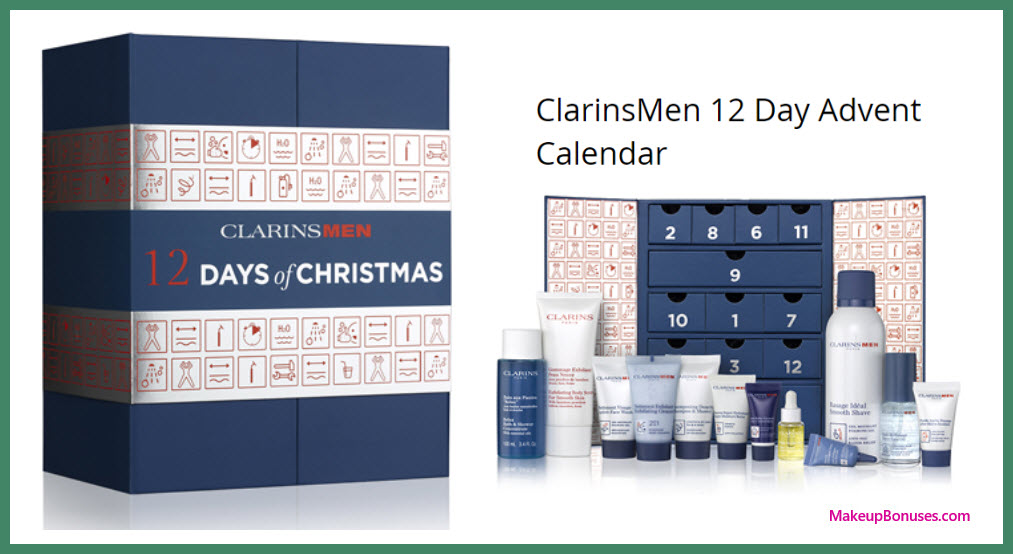 ClarinsMen 12 Day Advent Calendar- MakeupBonuses.com