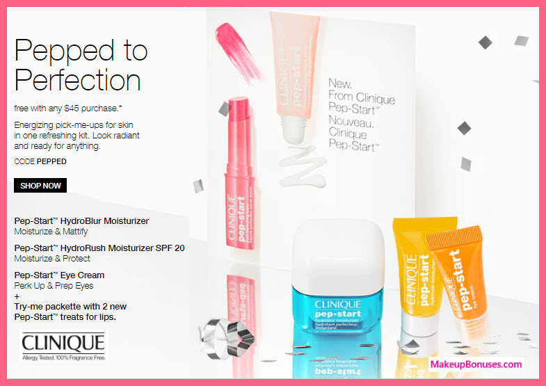 Receive a free 4-pc gift with your $45 Clinique purchase