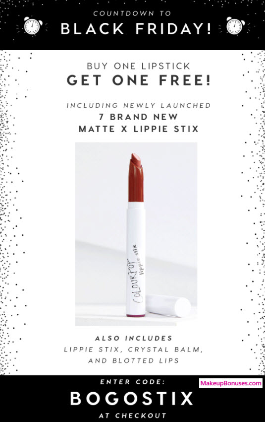 Receive a free 3-pc gift with your 3 Lipsticks (Matte x Lippie Stix, Lippie Stix, Crystal Balm, Blotted Lips) purchase