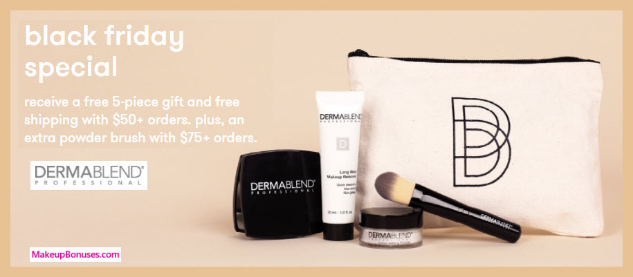 Receive a free 5-pc gift with your $50 Dermablend purchase
