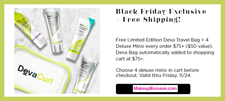 Receive a free 5-pc gift with your $75 DevaCurl purchase