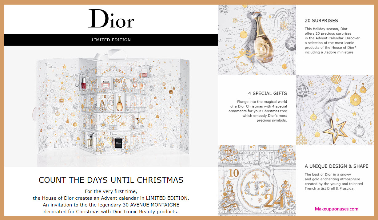 House of Dior limited edition advent calendar- MakeupBonuses.com