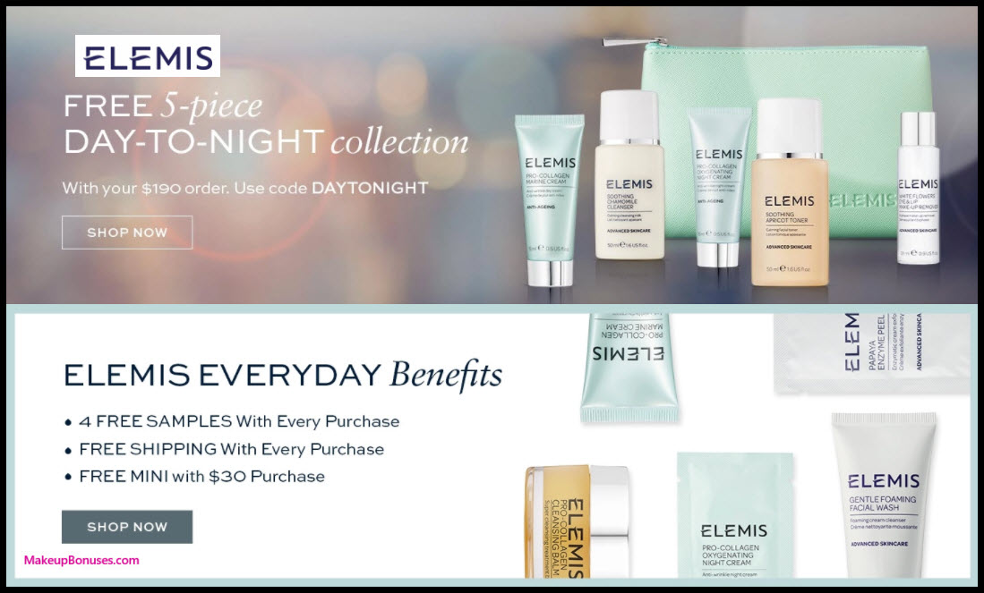 Receive a free 6-pc gift with your $190 Elemis purchase