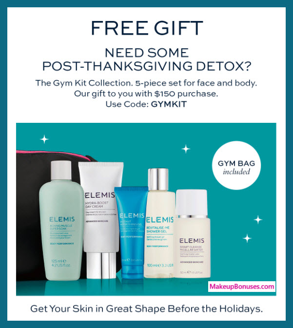 Receive a free 5-pc gift with your $150 Elemis purchase