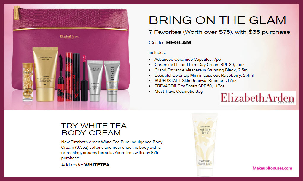 Receive a free 7-pc gift with your $35 Elizabeth Arden purchase