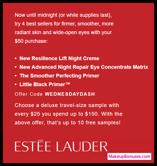 Receive a free 6-pc gift with your $50 Estée Lauder purchase