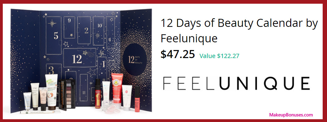 12 Days of Beauty Calendar by Feelunique- MakeupBonuses.com