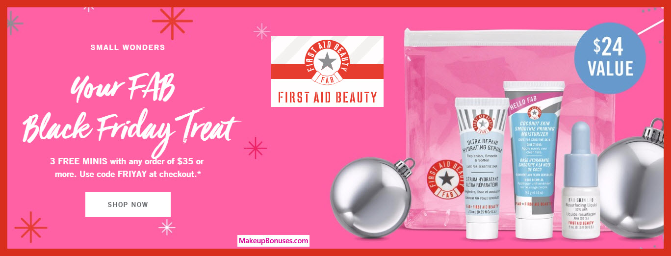 Receive a free 3-pc gift with your $35 First Aid Beauty purchase