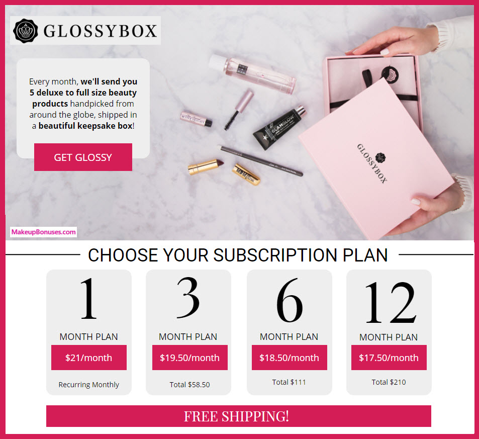 GlossyBox Beauty Box - MakeupBonuses.com