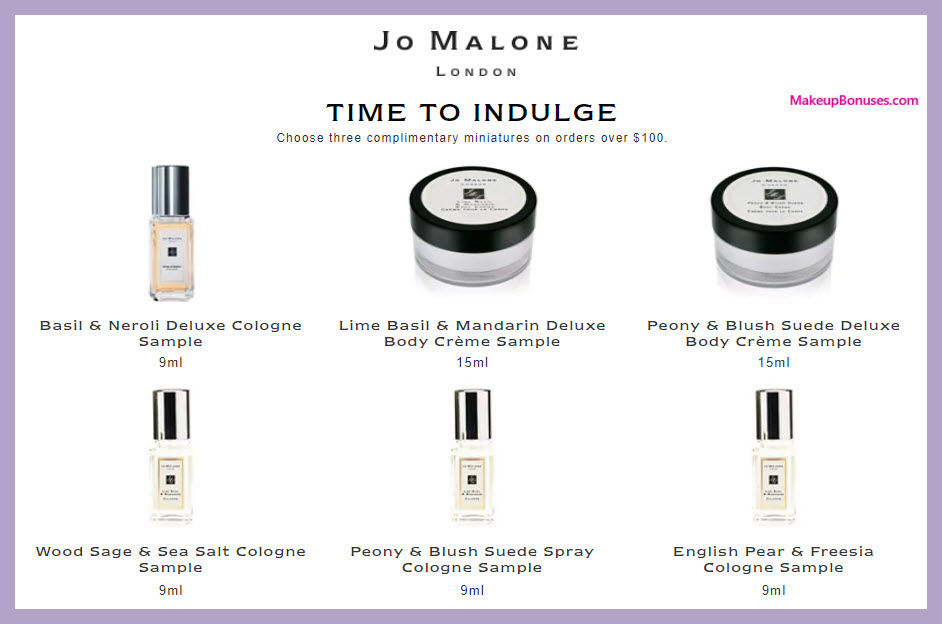 Receive your choice of 3-pc gift with your $100 Jo Malone purchase