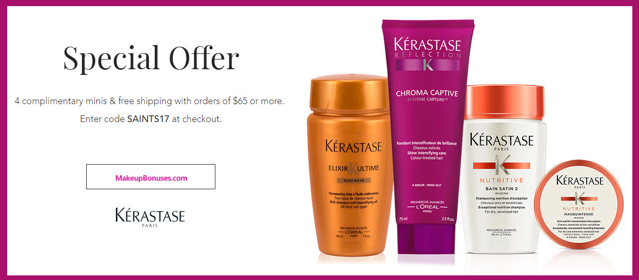 Receive a free 4-pc gift with your $65 Kérastase purchase