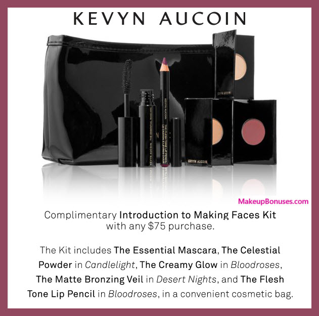 Receive a free 6-pc gift with your $75 Kevyn Aucoin purchase