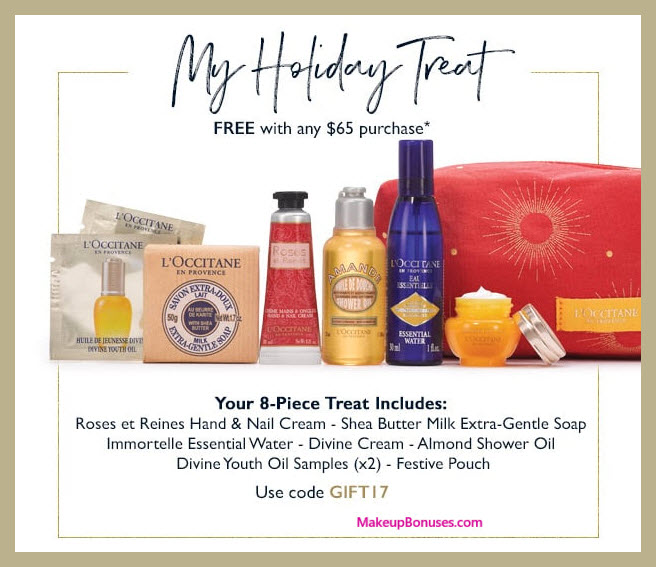 Receive a free 8-pc gift with your $65 L'Occitane purchase