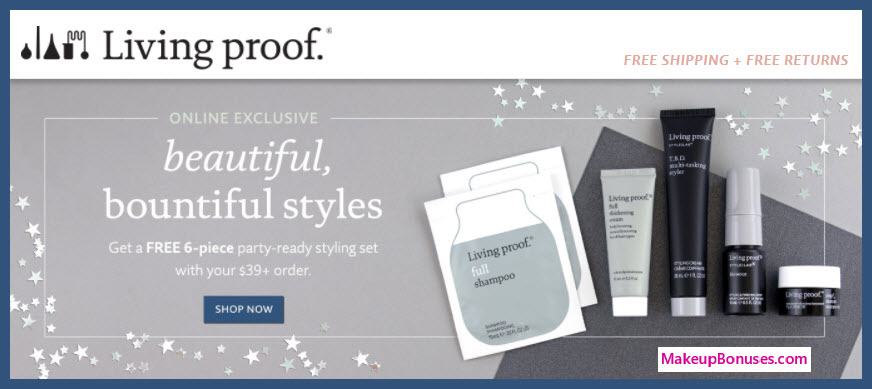 Receive a free 6-pc gift with your $39 Living Proof purchase