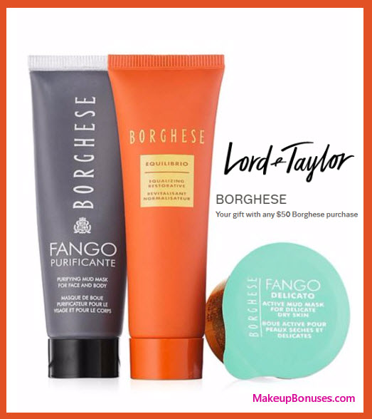 Receive a free 3-pc gift with your $50 Borghese purchase