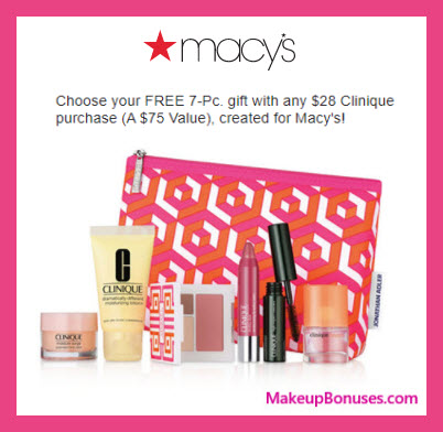 Receive a free 7-pc gift with your $28 Clinique purchase