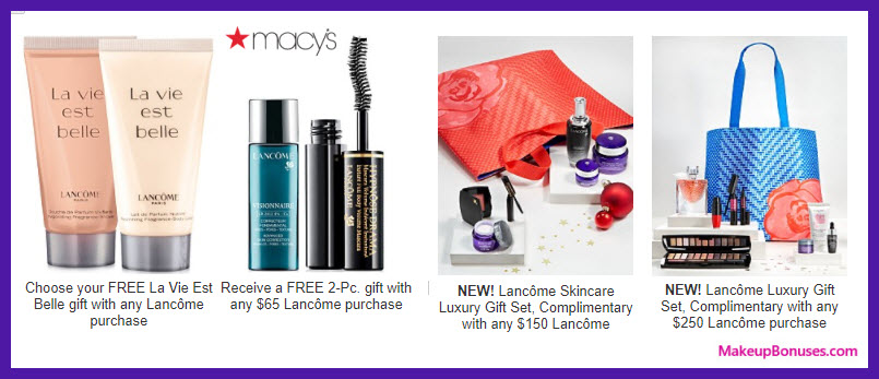 Receive a free 3-pc gift with your $65 Lancôme purchase