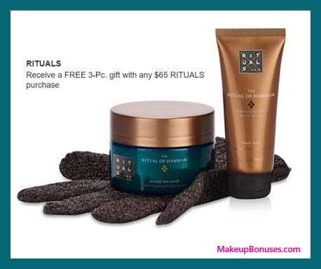 Receive a free 3-pc gift with your $65 Rituals purchase