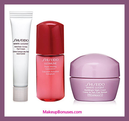 Receive a free 3-pc gift with your $75 Shiseido purchase