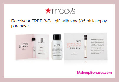 Receive a free 3-pc gift with your $35 philosophy purchase