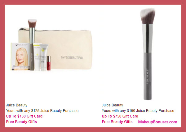 Receive a free 4-pc gift with your $125 Juice Beauty purchase