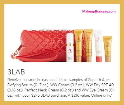 Receive a free 6-pc gift with your $275 3LAB purchase