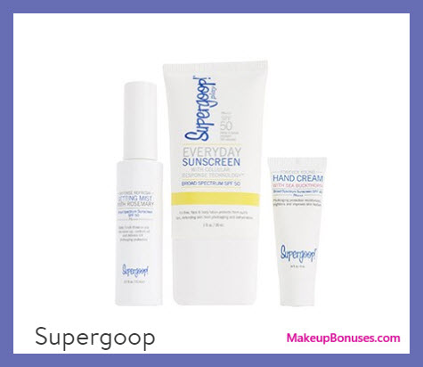 Receive a free 3-pc gift with your $75 Supergoop purchase