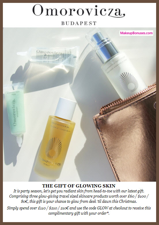 Receive a free 4-pc gift with your $210 Omorovicza purchase