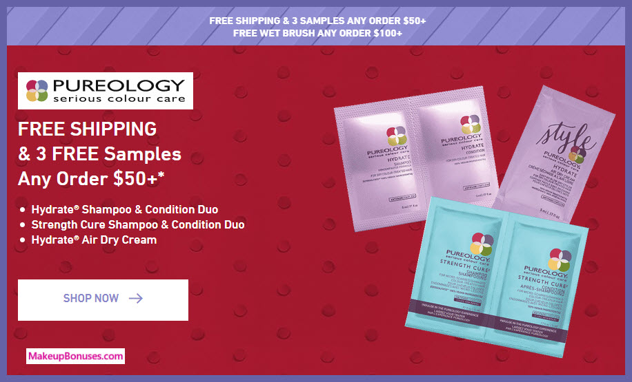 Receive a free 3-pc gift with your $50 Pureology purchase