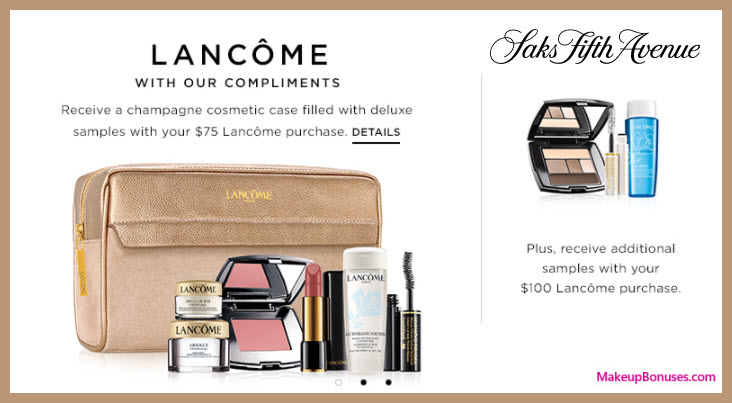Receive a free 10-pc gift with your $100 Lancôme purchase