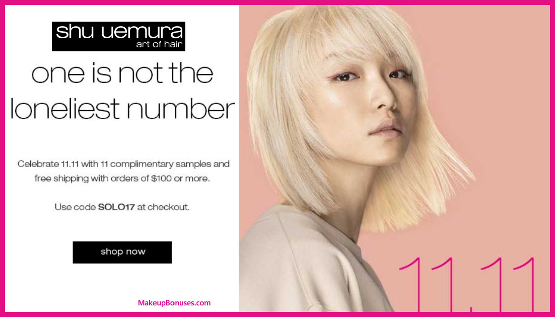 Receive a free 11-pc gift with your $100 Shu Uemura Art of Hair purchase