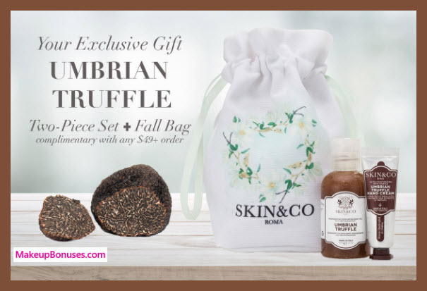 Receive a free 3-pc gift with your $49 Skin and Co Roma purchase