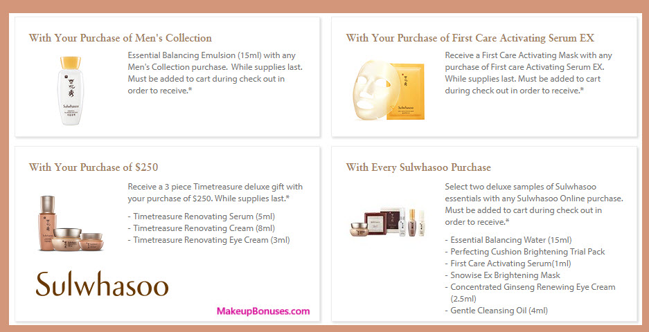 Receive a free 3-pc gift with your $250 Sulwhasoo purchase
