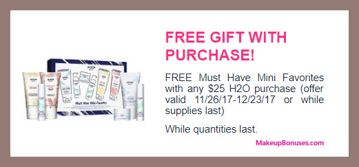 Receive a free 6-pc gift with your $25 H2O+ Beauty purchase