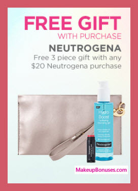Receive a free 3-pc gift with your $20 Neutrogena purchase