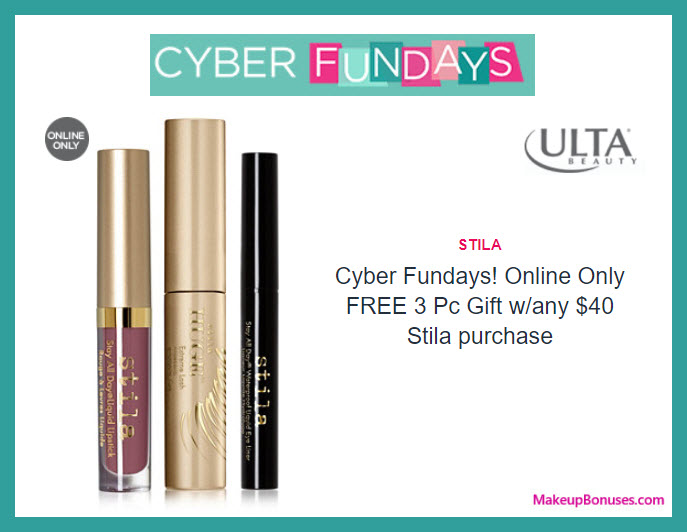 Receive a free 3-pc gift with your $40 Stila purchase
