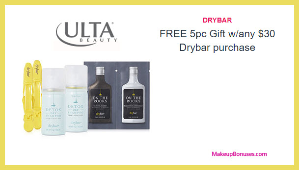 Receive a free 5-pc gift with your $50 drybar purchase