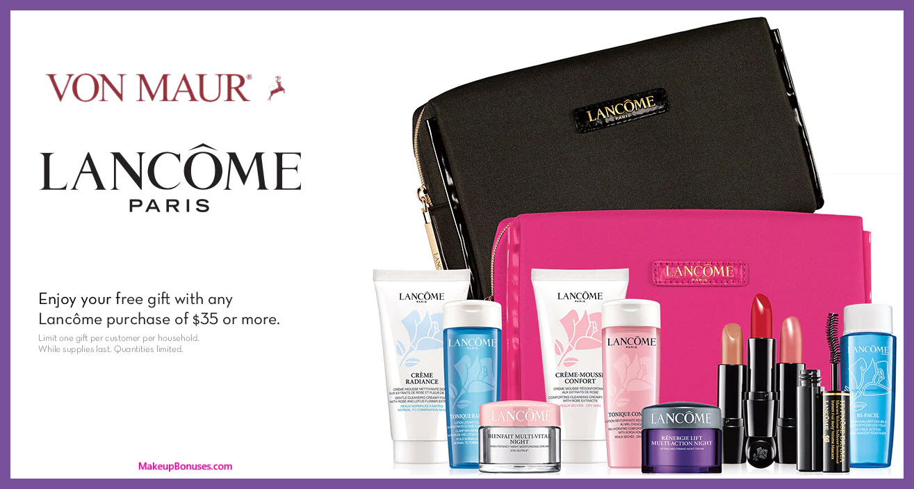 Von Maur Free Bonus Gifts from Lancôme Makeup Bonuses